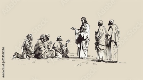 Biblical Illustration of Jesus' Teaching on Humility and Service, Ideal for article
