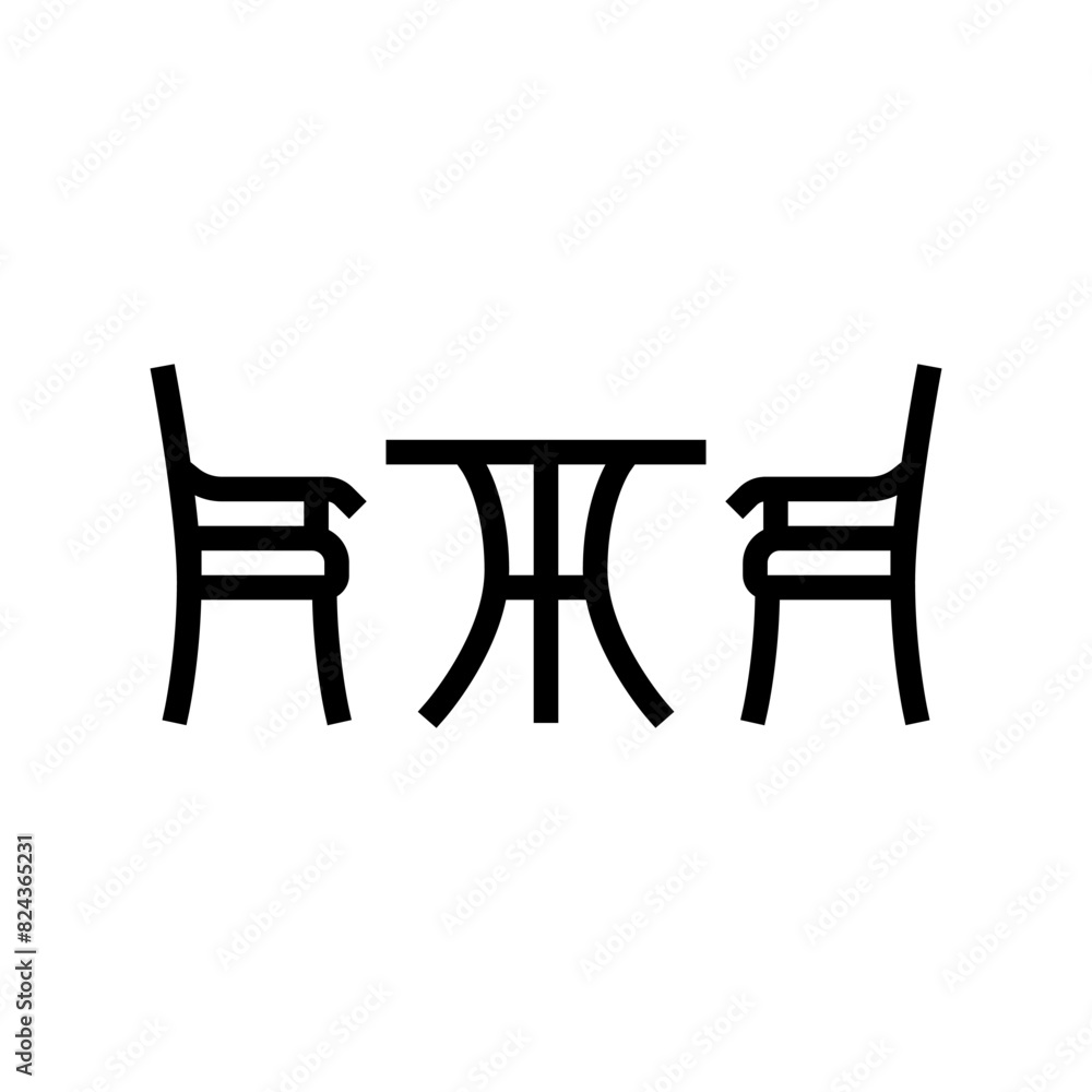 bistro set outdoor furniture line icon vector. bistro set outdoor furniture sign. isolated contour symbol black illustration bistro set outdoor furniture line icon vector. bistro set outdoor furniture sign. isolated contour symbol black illustration