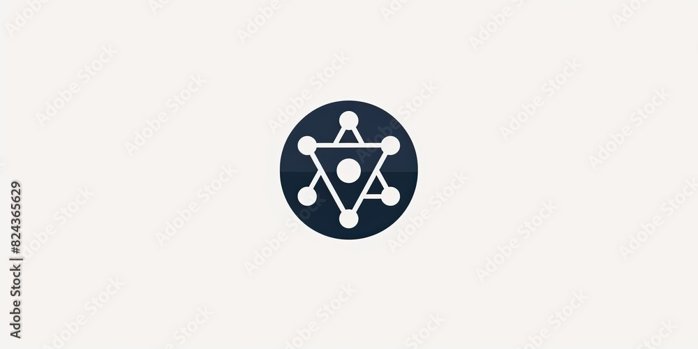 A simple and minimalist design featuring an atom with protons symbolizing the inner structure of atomic particles on a white background. The style should convey simplicity A simple and minimalist design featuring an atom with protons symbolizing the inner structure of atomic particles on a white background. The style should convey simplicity
