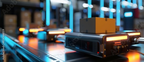 Wallpaper Mural A close up of a smart robotic system sorting packages in a logistics center Torontodigital.ca