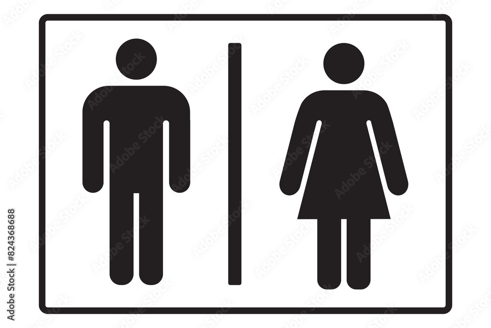 Toilet sign vector with man and woman symbol. Modern Flat Icon Set