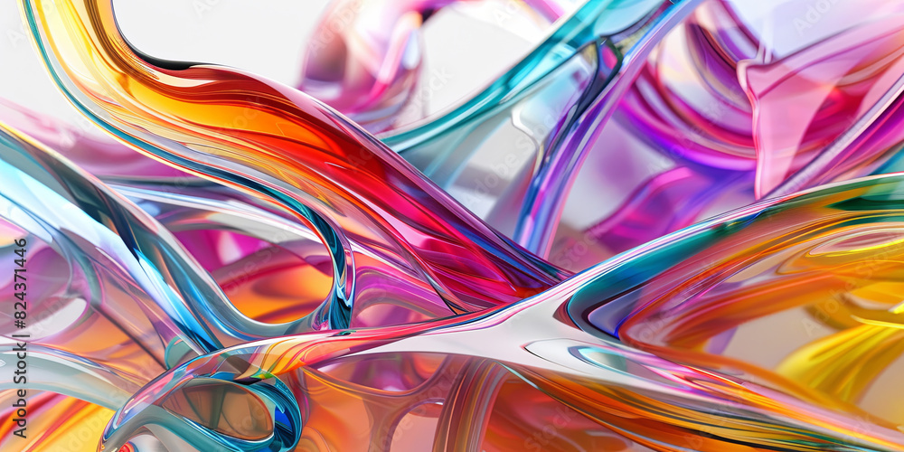 the linear colors, a white transparent glass should fluidly emerge, generative AI the linear colors, a white transparent glass should fluidly emerge, generative AI