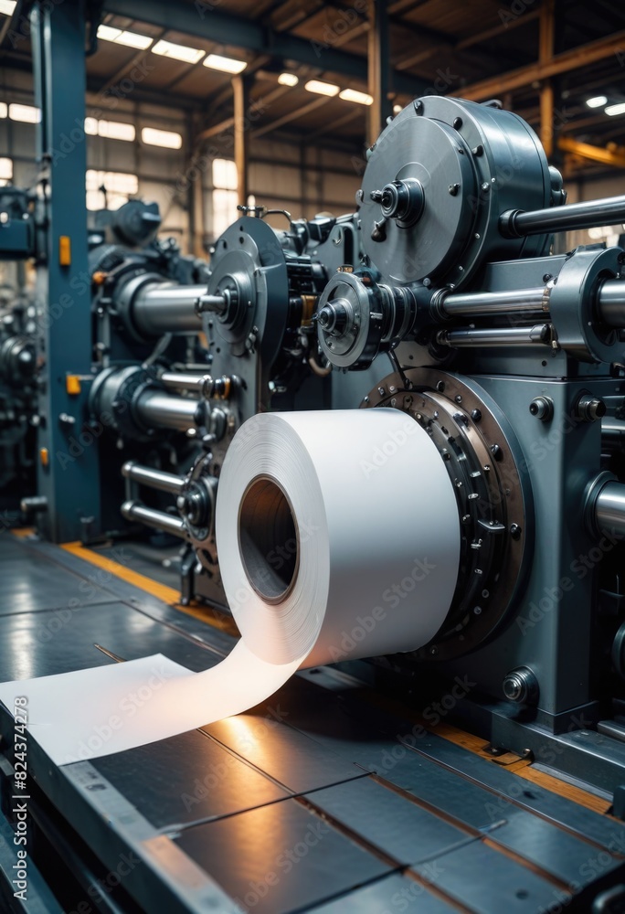 Robust industrial machine efficiently processing paper, tailored for the demands of the manufacturing or printing industry Robust industrial machine efficiently processing paper, tailored for the demands of the manufacturing or printing industry