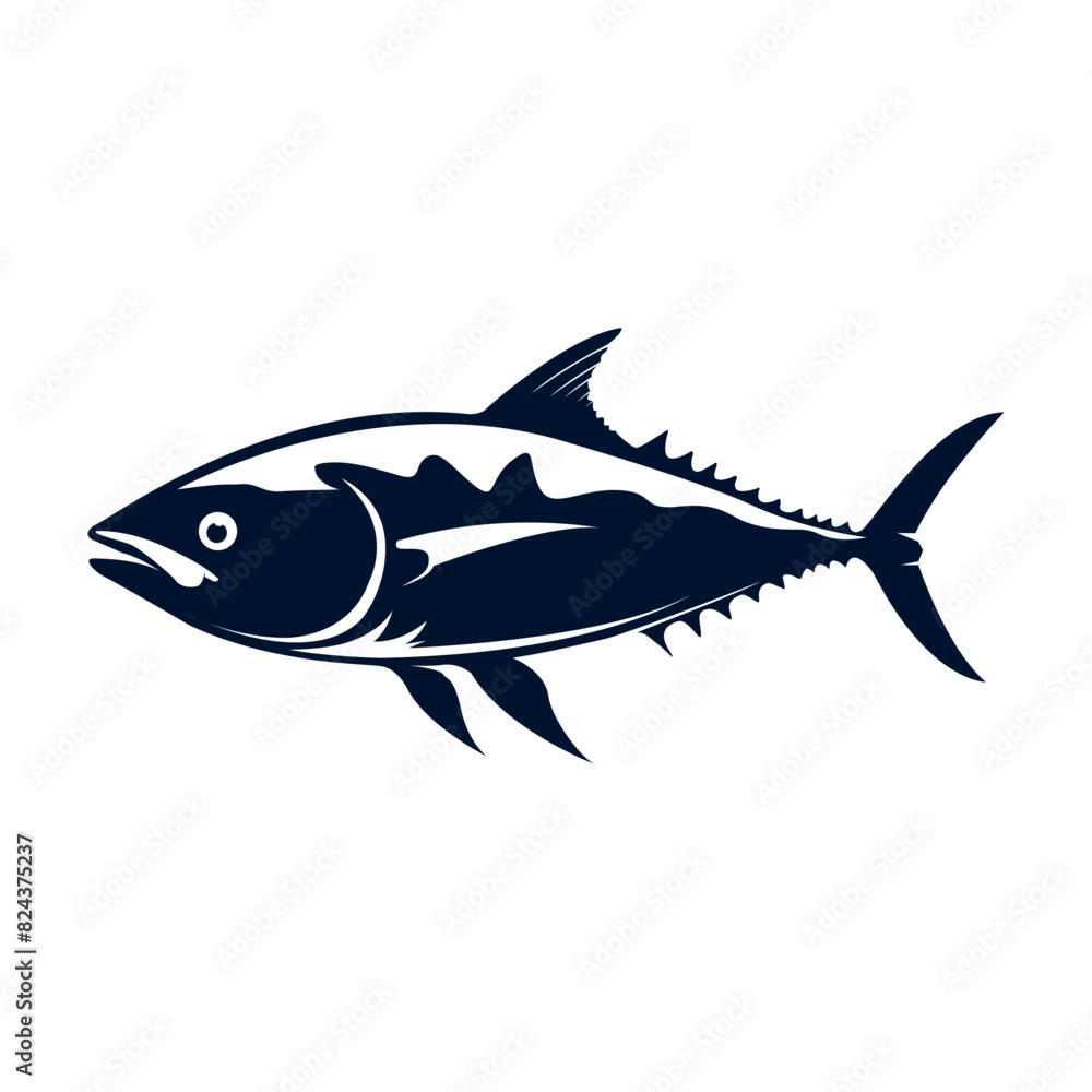 Naklejka premium silhouette of tuna vector template logo