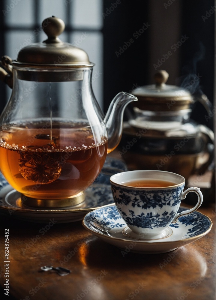 Luxury restaurant Classic tea and cup Luxury restaurant Classic tea and cup
