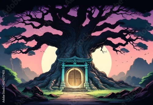 Enchanting Fairy Door in a Tree Trunk (240) photo
