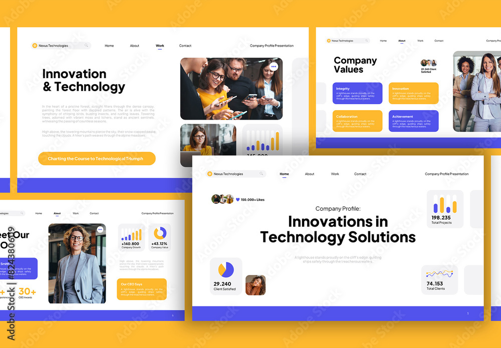 White Clean Modern Technology Company Profile Power Point Presentation ...