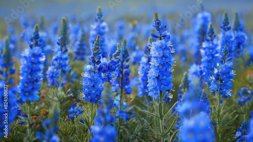 Vipers Bugloss or Blueweed Flowers in Bloom A Field of Blue Blossoms in Their Natural Habitat photo