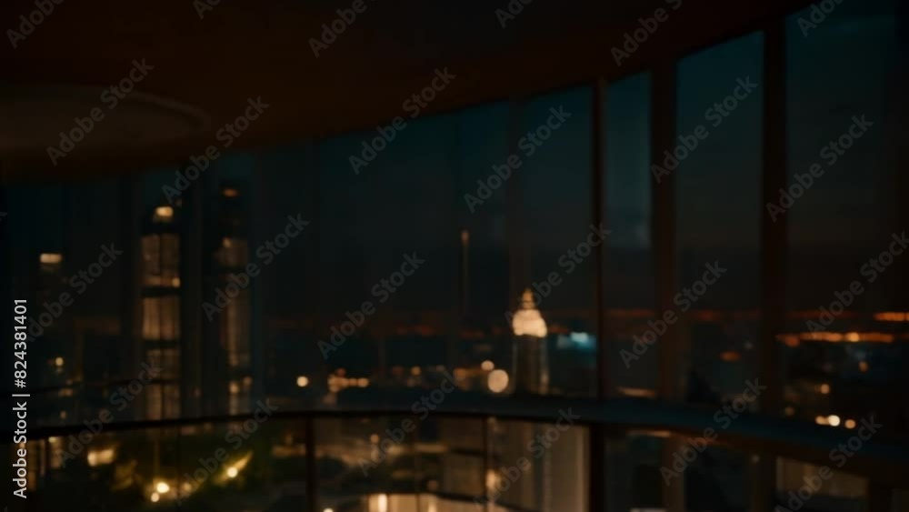 Evening View From High-Rise Apartment Balcony Overlooking City Skyline Evening View From High-Rise Apartment Balcony Overlooking City Skyline