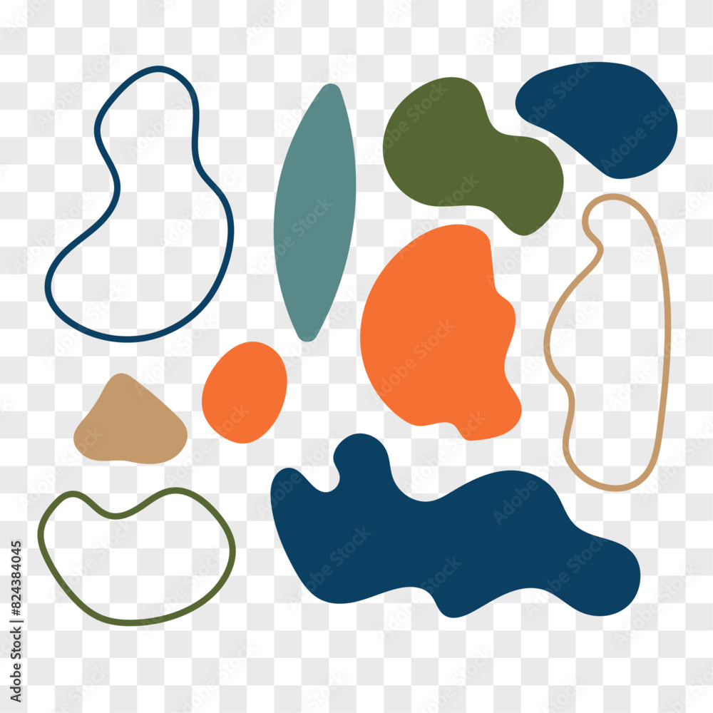 Hand drawn abstract shape on PNG Background