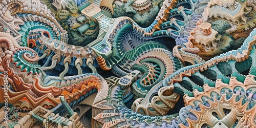 Wallpaper Mural Interlocking elements form a complex and engaging pattern, drawing the viewer into a world of meticulous detail and artistry. Torontodigital.ca