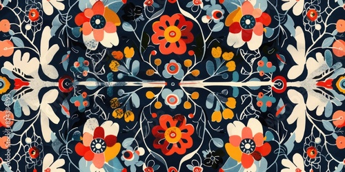 Interlocking motifs come together in a captivating display of pattern and form, inviting exploration and discovery.