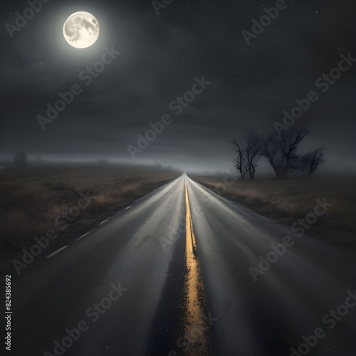 road in the night photo