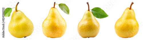 Yellow Pear, fruit, PNG set, collection, isolated