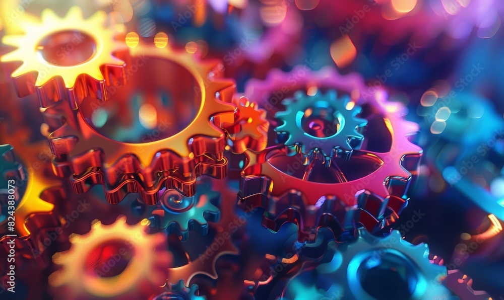 Abstract 3D Render of Interconnected Cogs and Gears Abstract 3D Render of Interconnected Cogs and Gears