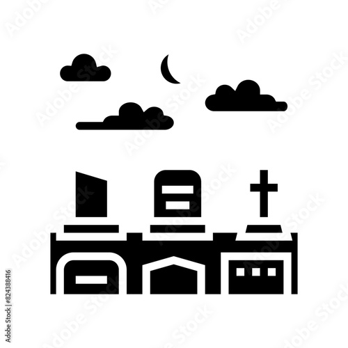 cemetery goth subculture glyph icon vector. cemetery goth subculture sign. isolated symbol illustration