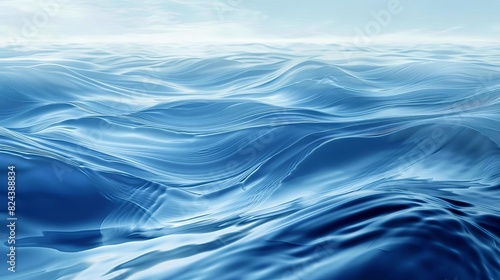 Continuous smooth blue waves, ideal for themes related to fluidity or calmness