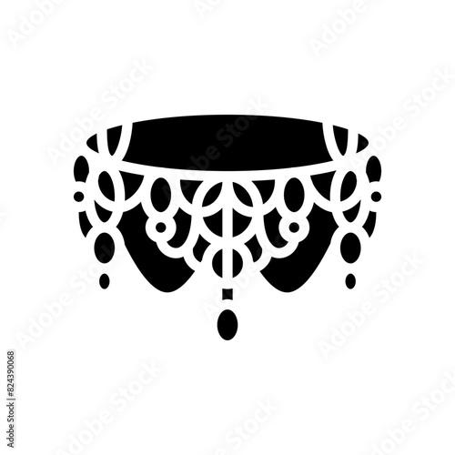 lace goth subculture glyph icon vector. lace goth subculture sign. isolated symbol illustration