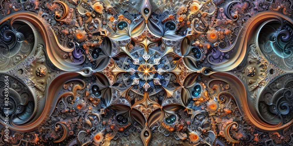Fototapeta premium Witness a symphony of intertwining elements forming a breathtakingly elaborate and captivating pattern.