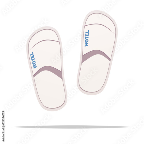 Disposable hotel slippers vector isolated illustration