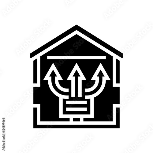 supply air ventilation glyph icon vector. supply air ventilation sign. isolated symbol illustration