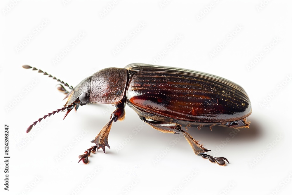 Naklejka premium A click beetle with its distinctive shape on a white background