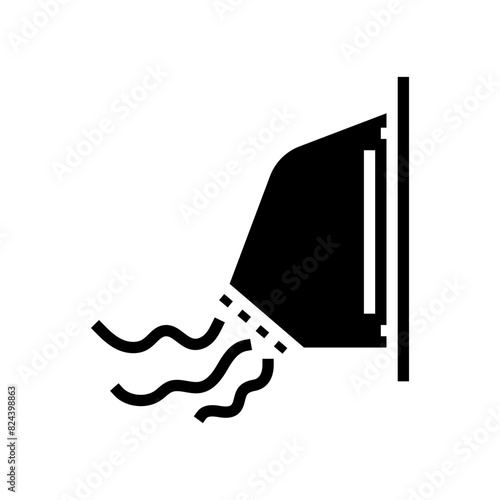 fresh air intake ventilation glyph icon vector. fresh air intake ventilation sign. isolated symbol illustration