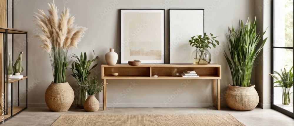 minimalist wooden shelf against a plain white wall minimalist wooden shelf against a plain white wall