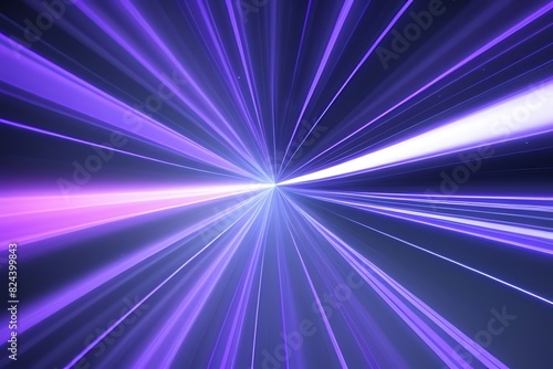 A vivid purple and blue neon line streaks through a dark, starry background, creating a stunning hyper-speed warp effect.