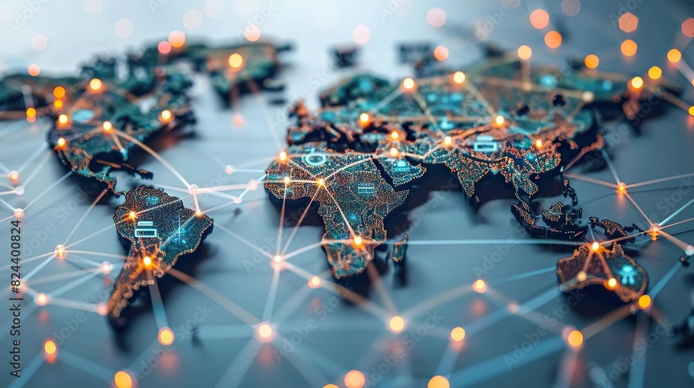 Digital icons of devices connected worldwide. stock image Digital icons of devices connected worldwide. stock image