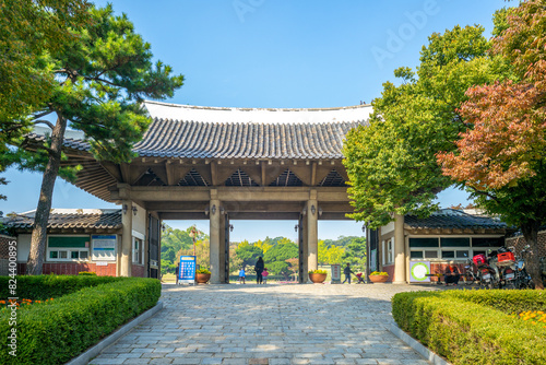Main gate of Dalseong Park in Daegu, South Korea