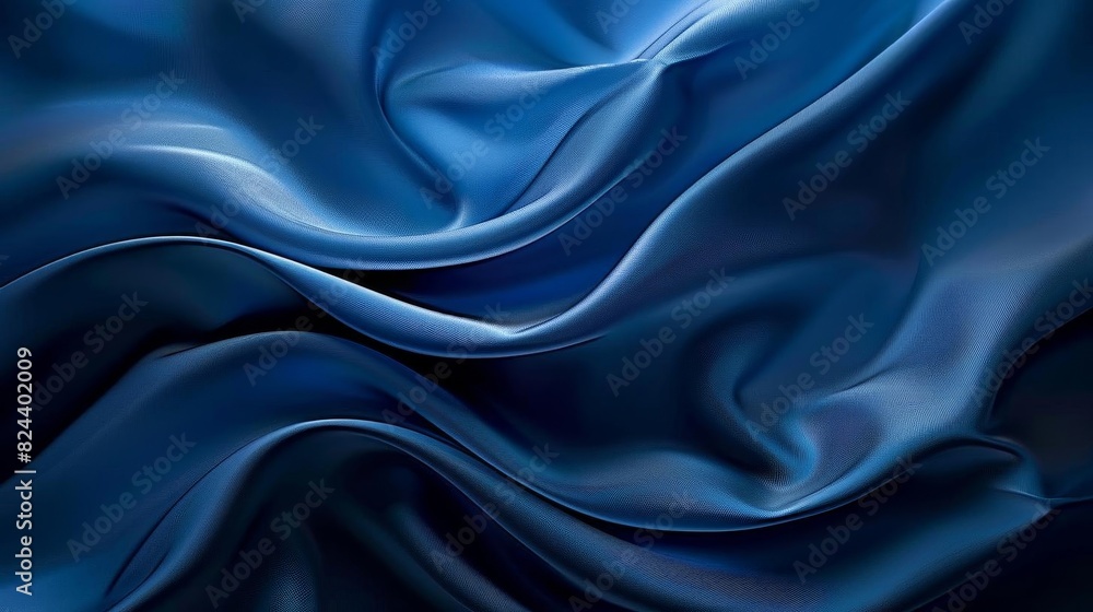 Fototapeta premium Dark blue smooth layers cascading with a modern and sleek feel