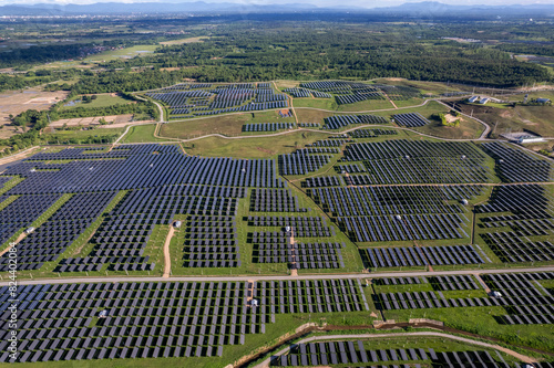 Solar photovoltaic panel power station on the top of the mountain