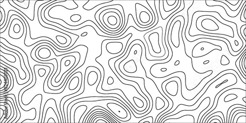 Topographic map in contour line and ocean topographic line map with curvy wave isolines. Geographic curved reliefs background.  Paper Texture Imitation of a Geographical map shades. 