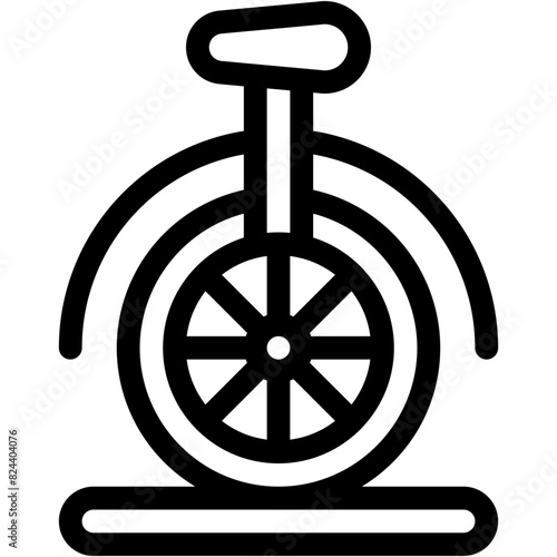 Unicycle, monocycle, circus, wheel, ride Icon