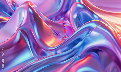 inflate 3d gradient fluid freeform holographic, futuristic background template photo