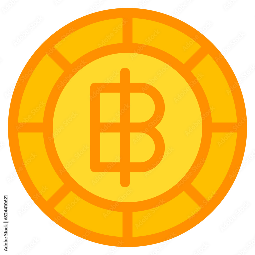 Thai baht, coin, currency, money, cash Icon Thai baht, coin, currency, money, cash Icon