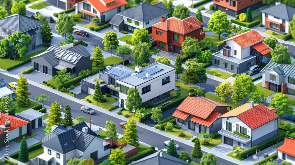 Real Estate: A 3D vector illustration of a real estate listing, with a detailed description and images of the property Real Estate: A 3D vector illustration of a real estate listing, with a detailed description and images of the property