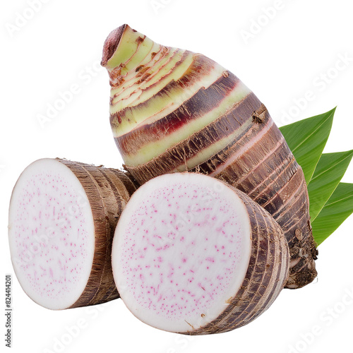 Vibrant Root Vegetable High-Resolution Image of Taro Isolated on Transparent Background Capture the Essence of a Tropical Root Vegetable with This Transparent Background Image photo