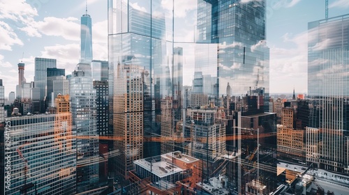 The civil engineer captured the bustling cityscape with a mesmerizing double exposure showcasing the intricate construction of a new building in progress