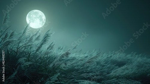 Wispy tendrils meander through a moonlit scenery, enhancing the enigmatic ambiance