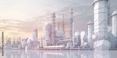 Double exposure of refinery oil and gas background and businessman with business concept. 