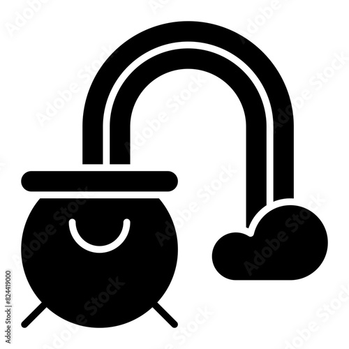 pot, rainbow, Clover, gold, lucky Icon