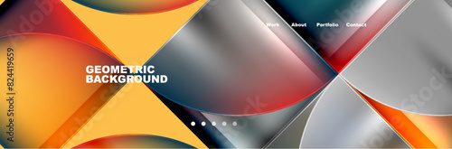 Circle triangle geometric web site page template. Vector Illustration For Wallpaper, Banner, Background, Card, Book Illustration, landing page