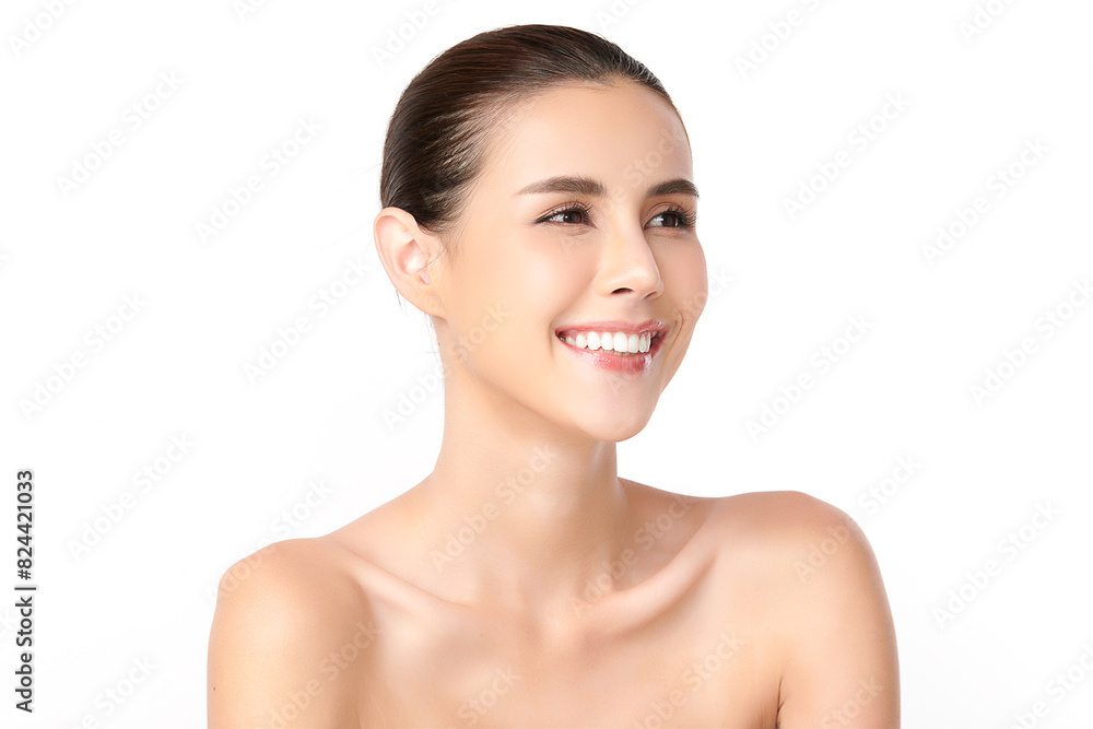 Beautiful young asian woman with clean fresh skin on white background, Face care, Facial treatment, Cosmetology, beauty and spa, Asian women portrait. Beautiful young asian woman with clean fresh skin on white background, Face care, Facial treatment, Cosmetology, beauty and spa, Asian women portrait.