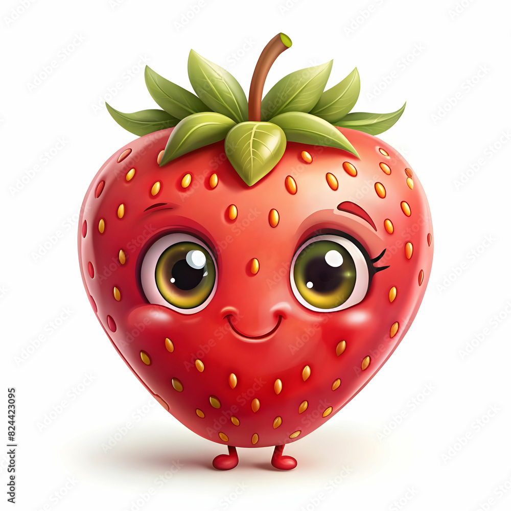 Obraz premium Cute Funny Strawberry