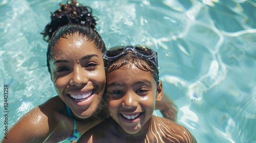 stock black stock happy on mother smiling summer and african vacation swimming holiday photo daughter adobe american © Aliyah