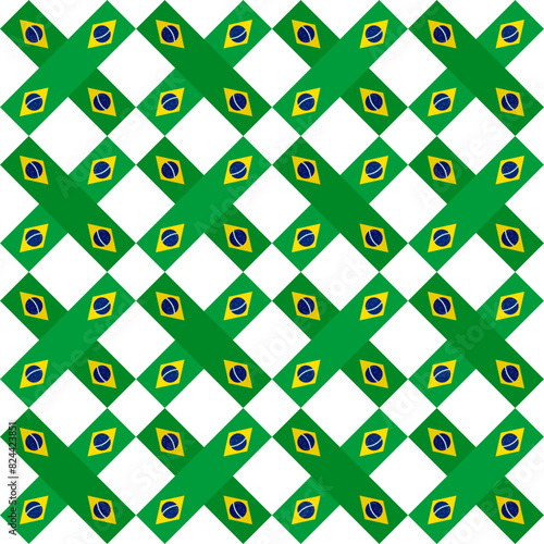brazil flag pattern. geometric background. vector illustration