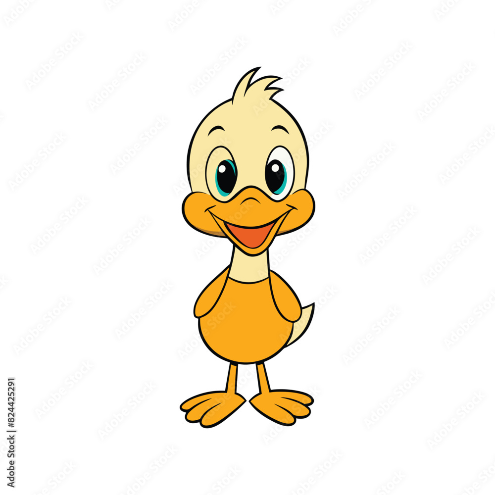 Fototapeta premium Cute duck cartoon vector illustration