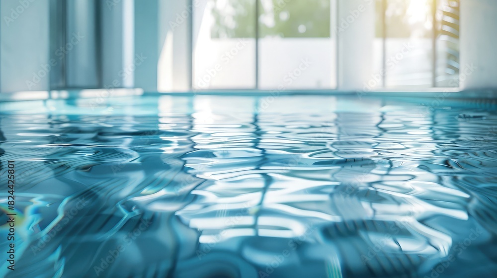 Obraz premium commercial photo, close-up, pool house accessories, bottom view, soft light